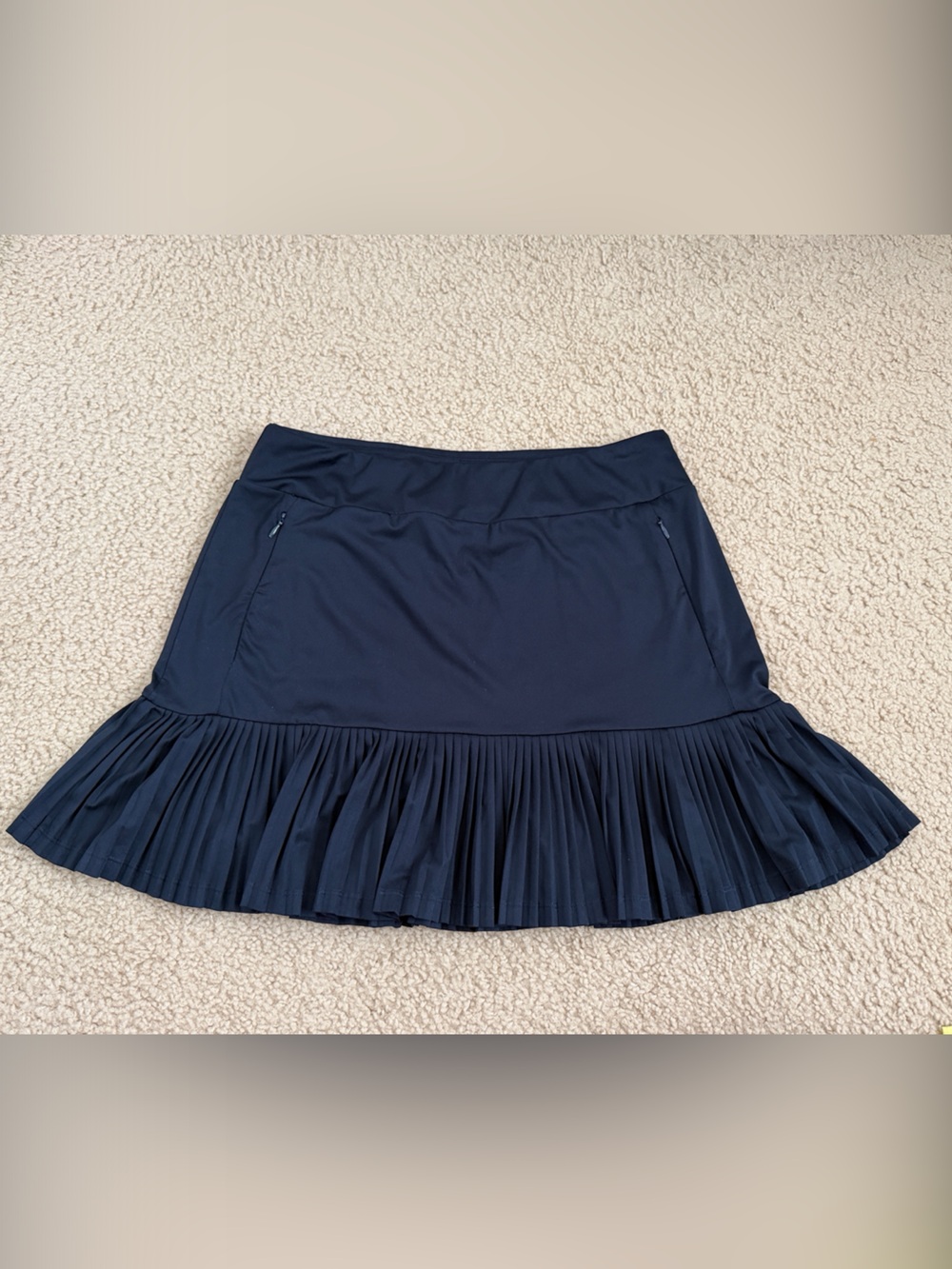 Tail Navy Pleated Hem Skater Skirt